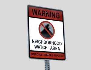 renters insurance and neighborhood watch area